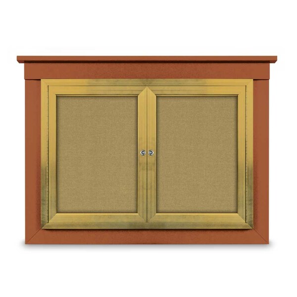 24"x36" 1-Door Enclosed Letterboard, Header, Grey Vinyl/Cherry